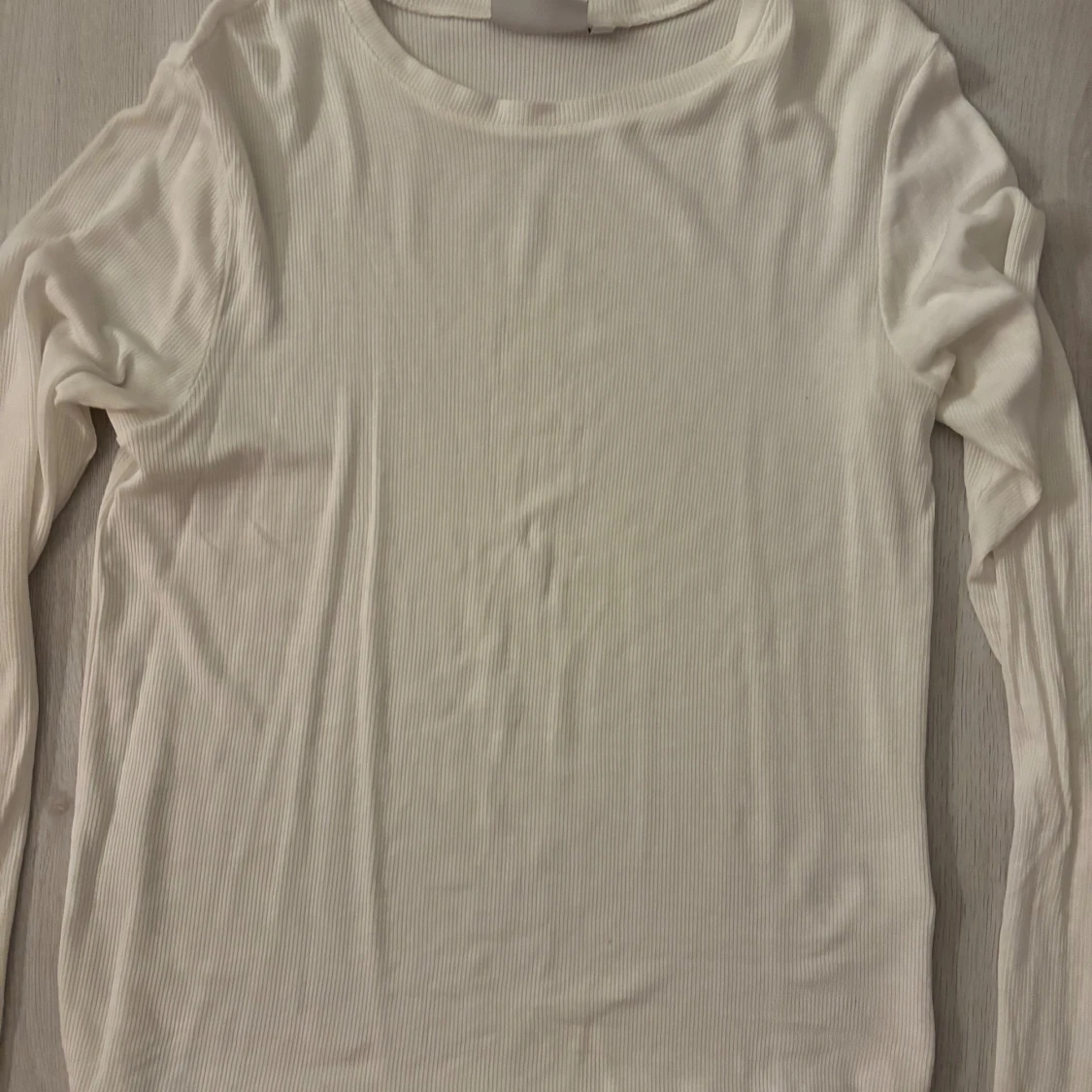 Vit ribbad långärmad tröja Weekday