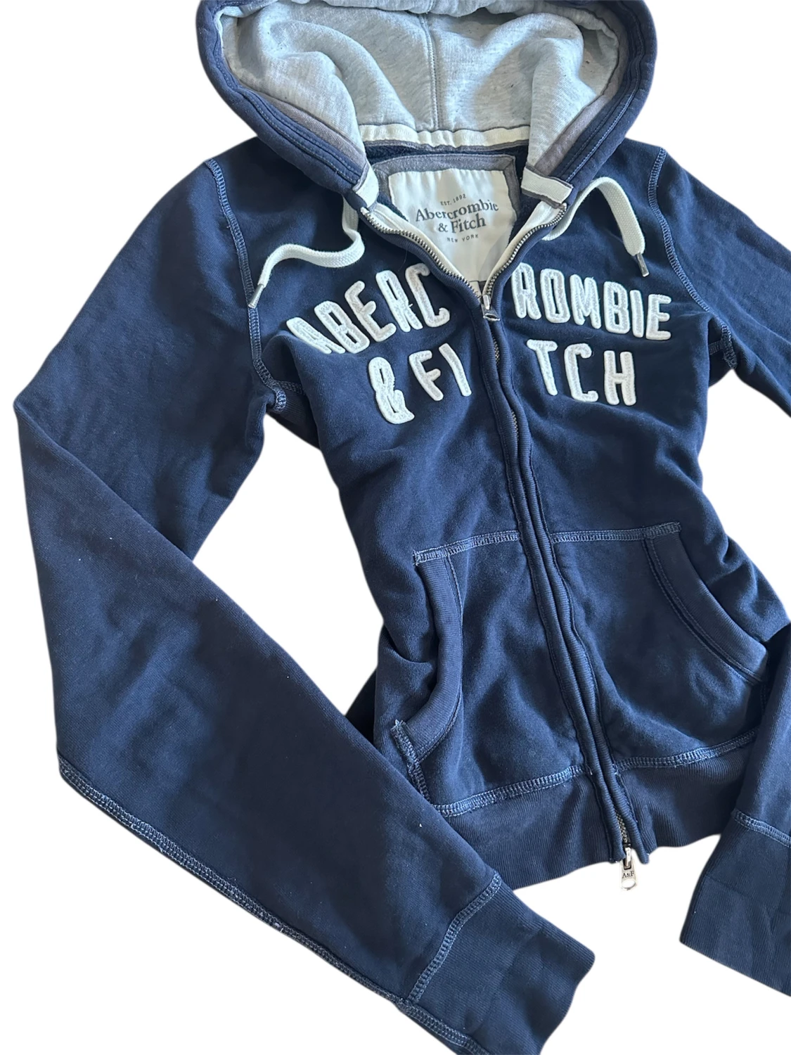 Vintage Abercrombie & Fitch zip up Tröja S - 4