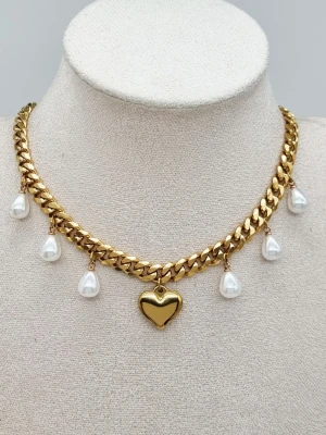 Stilfullt handgjort halsband 18K guldpläterat  - Stilfullt halsband. Kedjetjocklek-8mm .Nickelfri. Högkvalitativt rostfritt, 18K guldpläterat stål 316 .