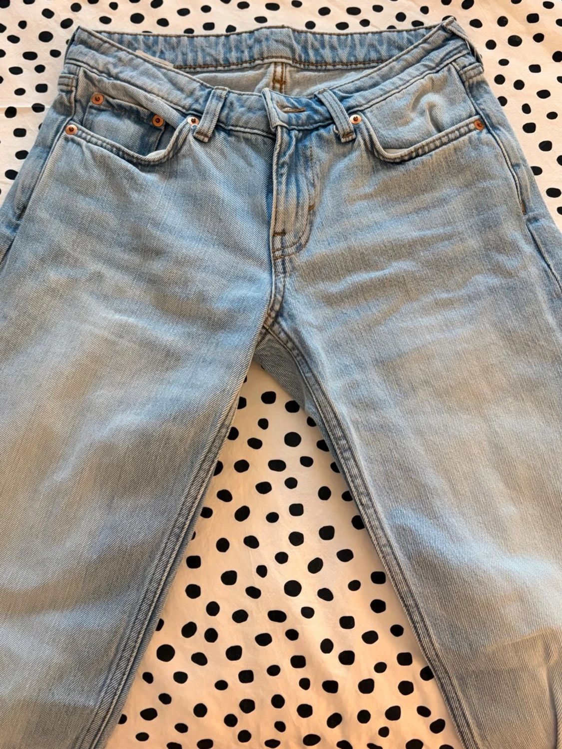 Ljusblå Weekday straight jeans - 2