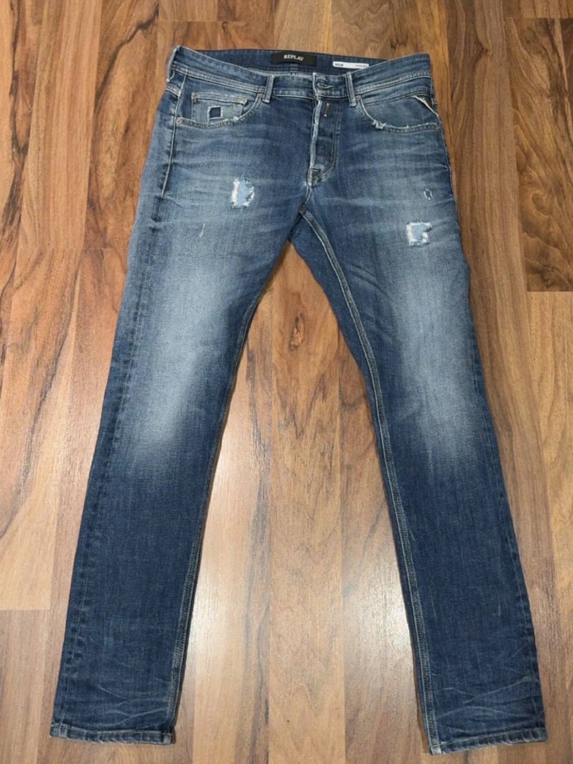 Replay slim fit blå jeans, W30 L32