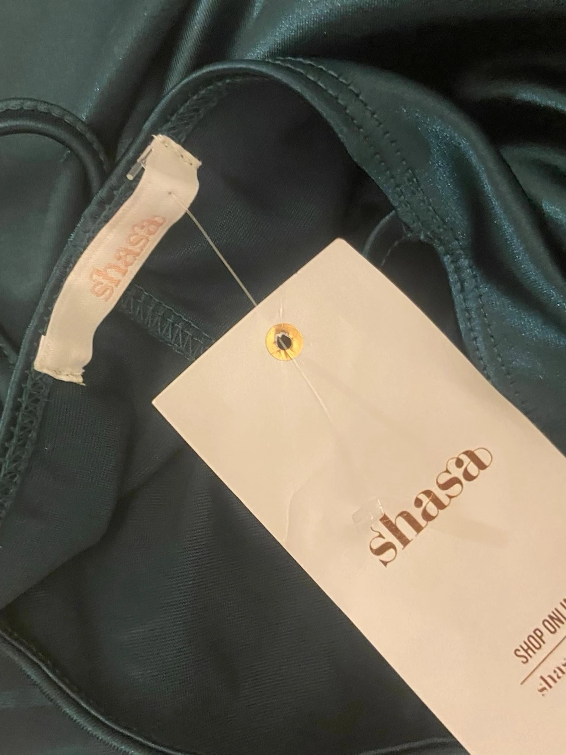 Mörkgrön långklänning från Shasa - 3