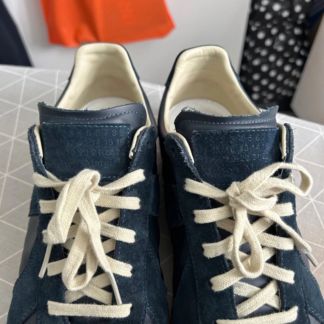 Maison Margiela gats blå mocka/läder - 2