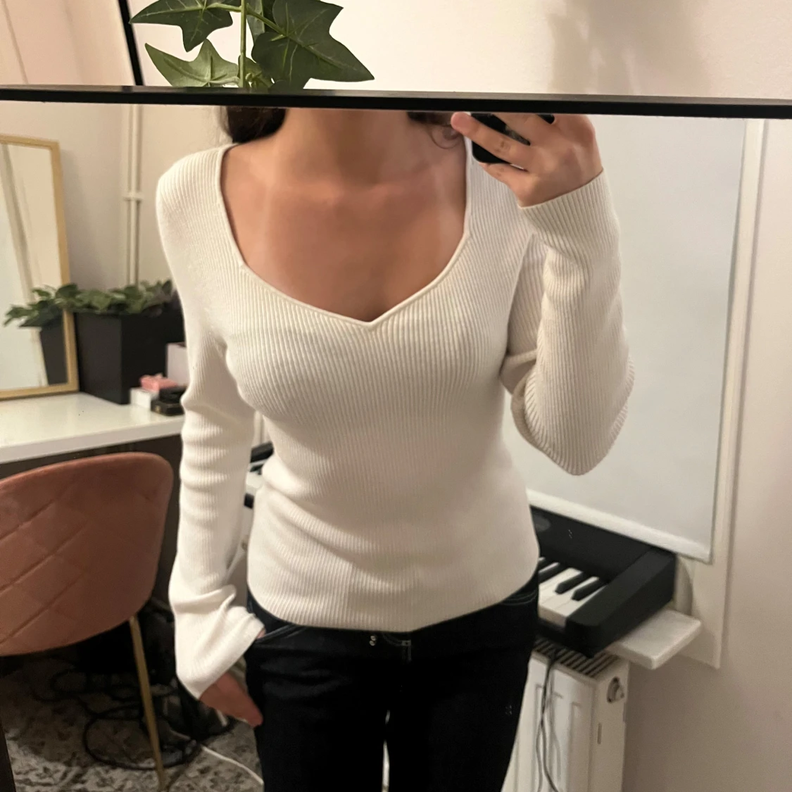 Vit långärmad tröja - 2