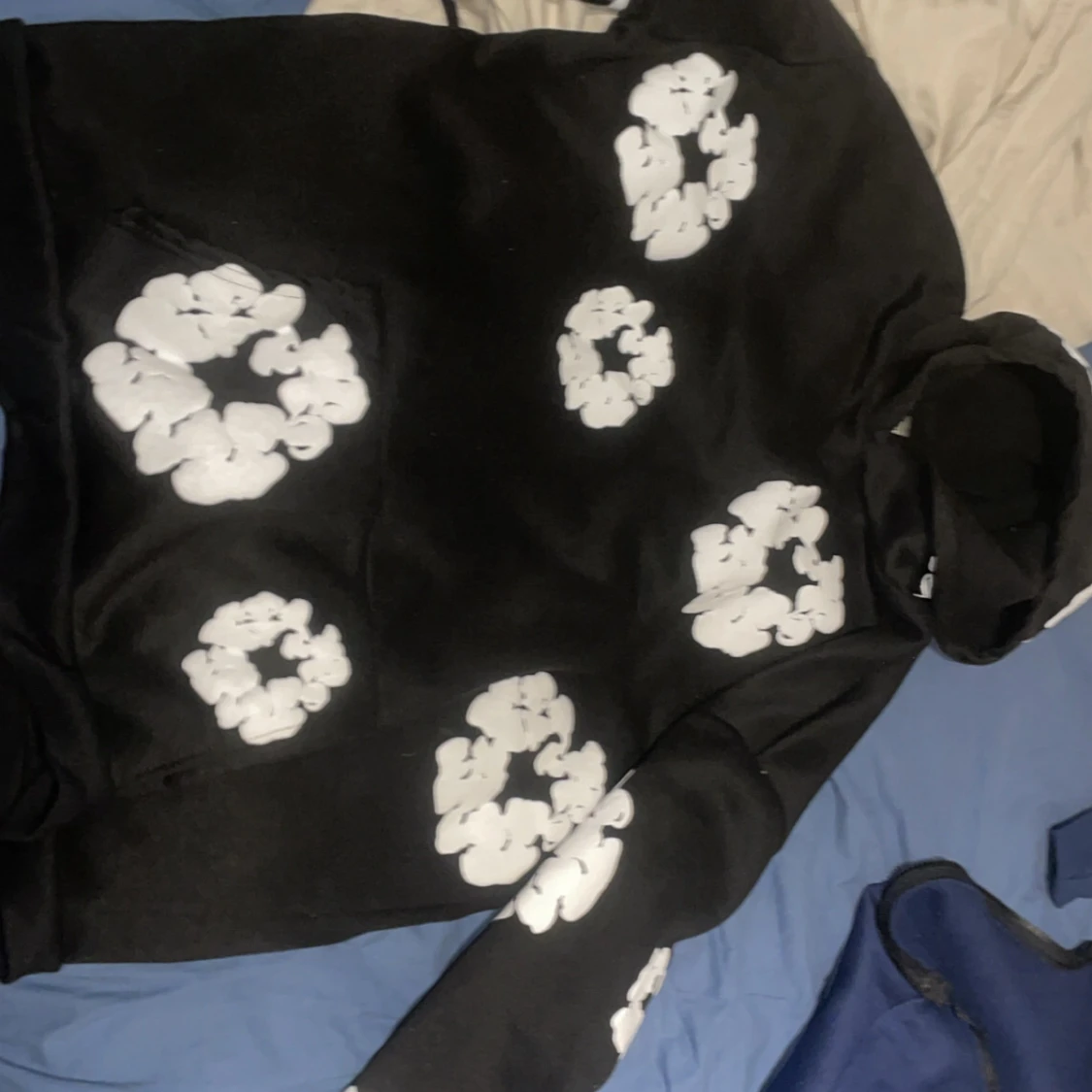 Blå och svart hoodie från denim tears - 1