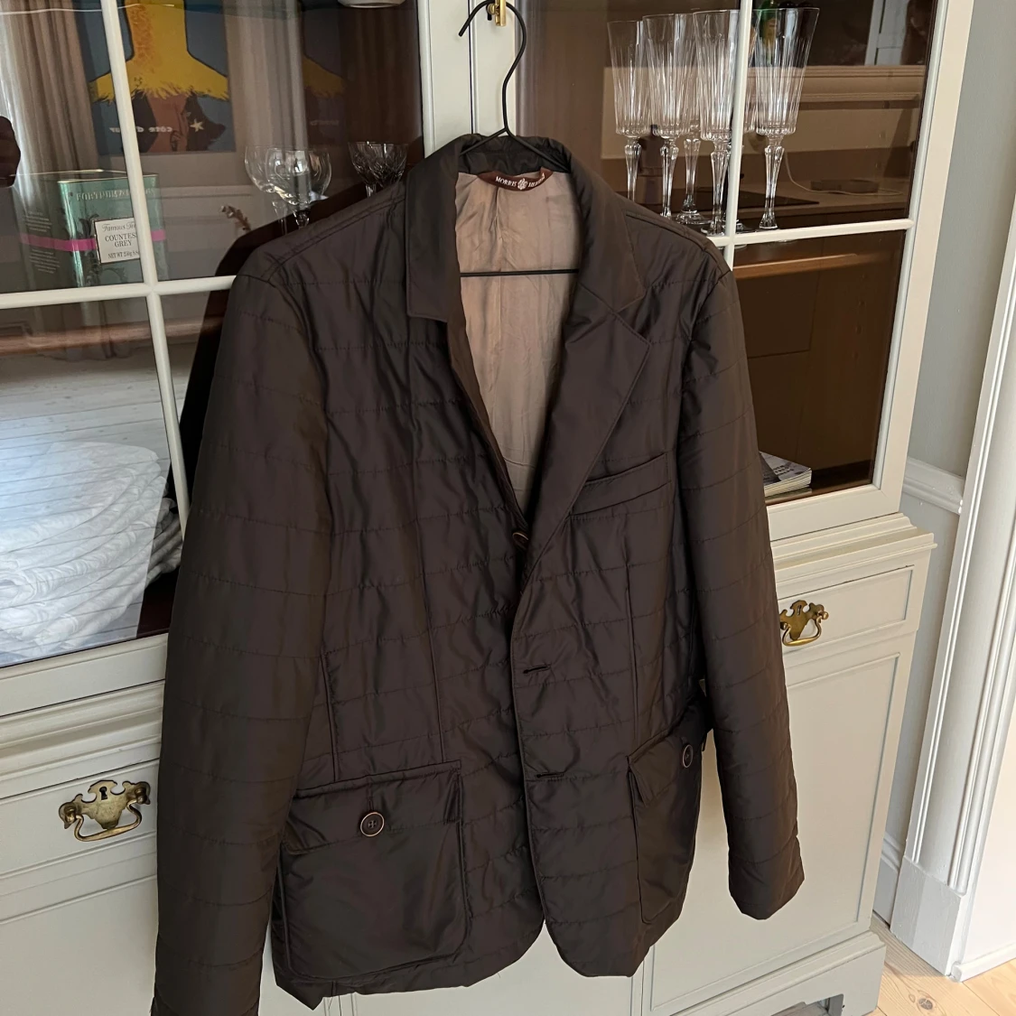 Quiltad kavaj från Morris, brun - 1