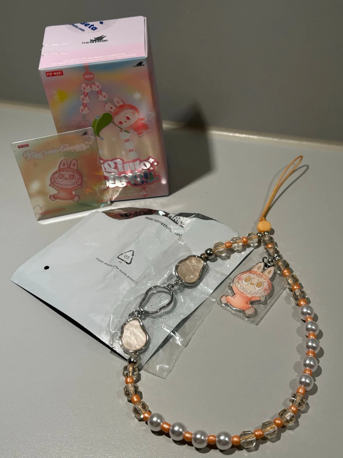 PopMart Labubu Big Into Energy Phone Charm - Happiness