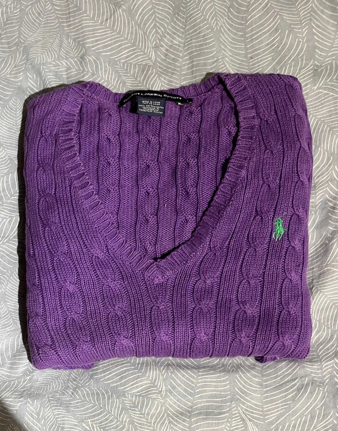 Lila stickad tröja från Ralph Lauren - 1