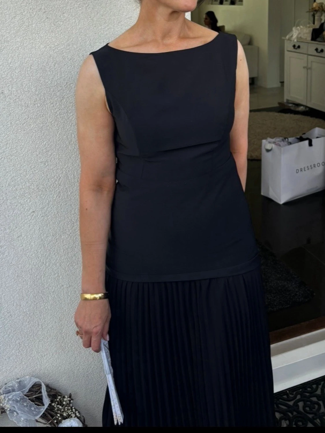 Svart ärmlös långklänning - 1