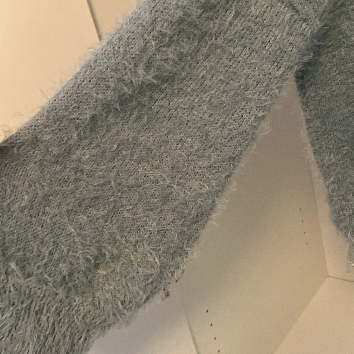 Ljusblå fluffig stickad tröja Lindex - 4