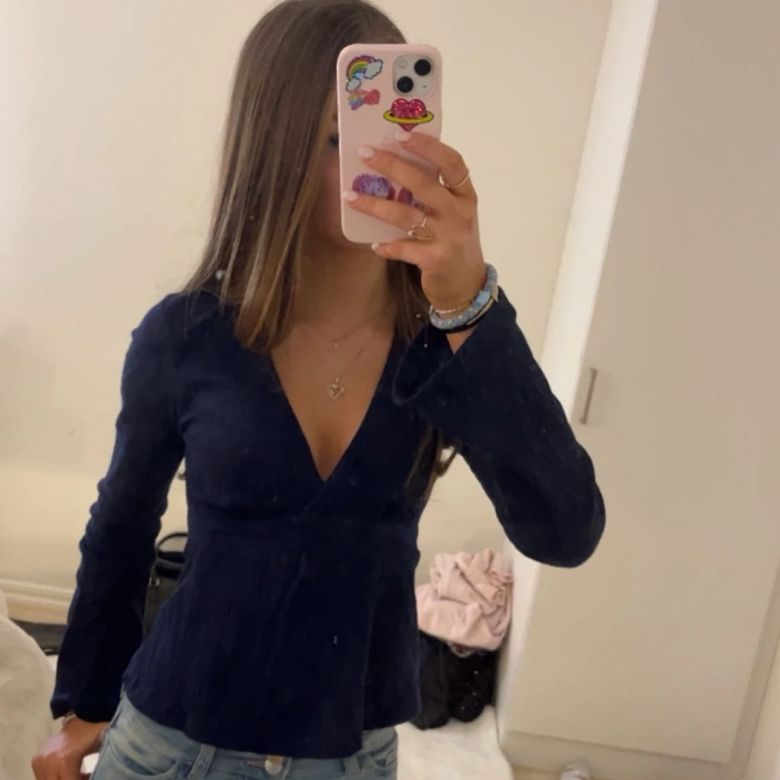 Mörkblå omlottopp från Gina - 1