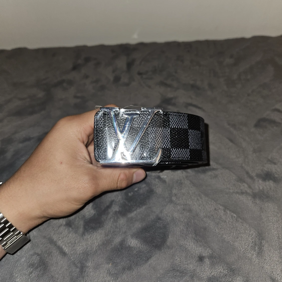 Svart lv bälte i silver