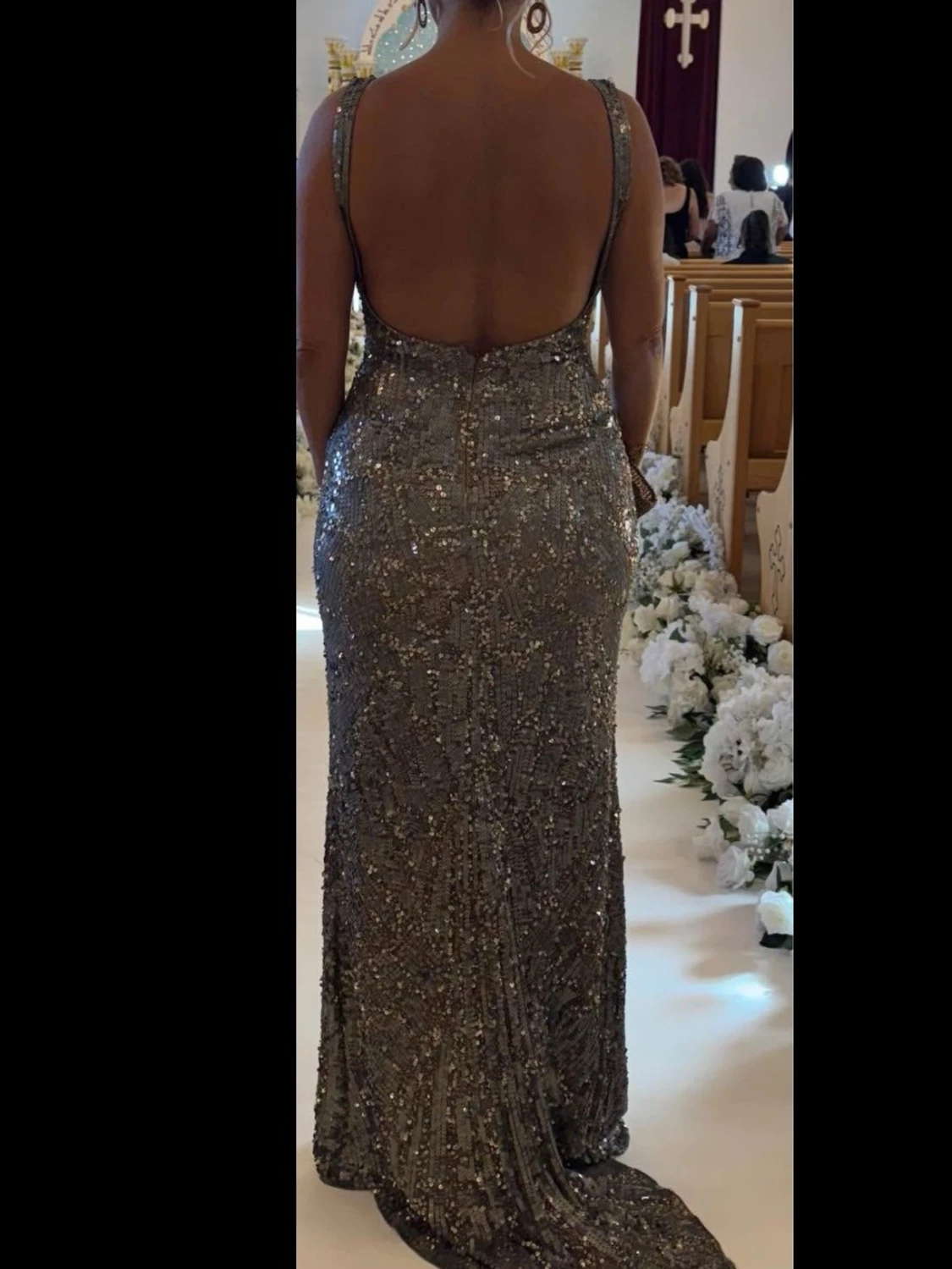 Glittrig långklänning - 1