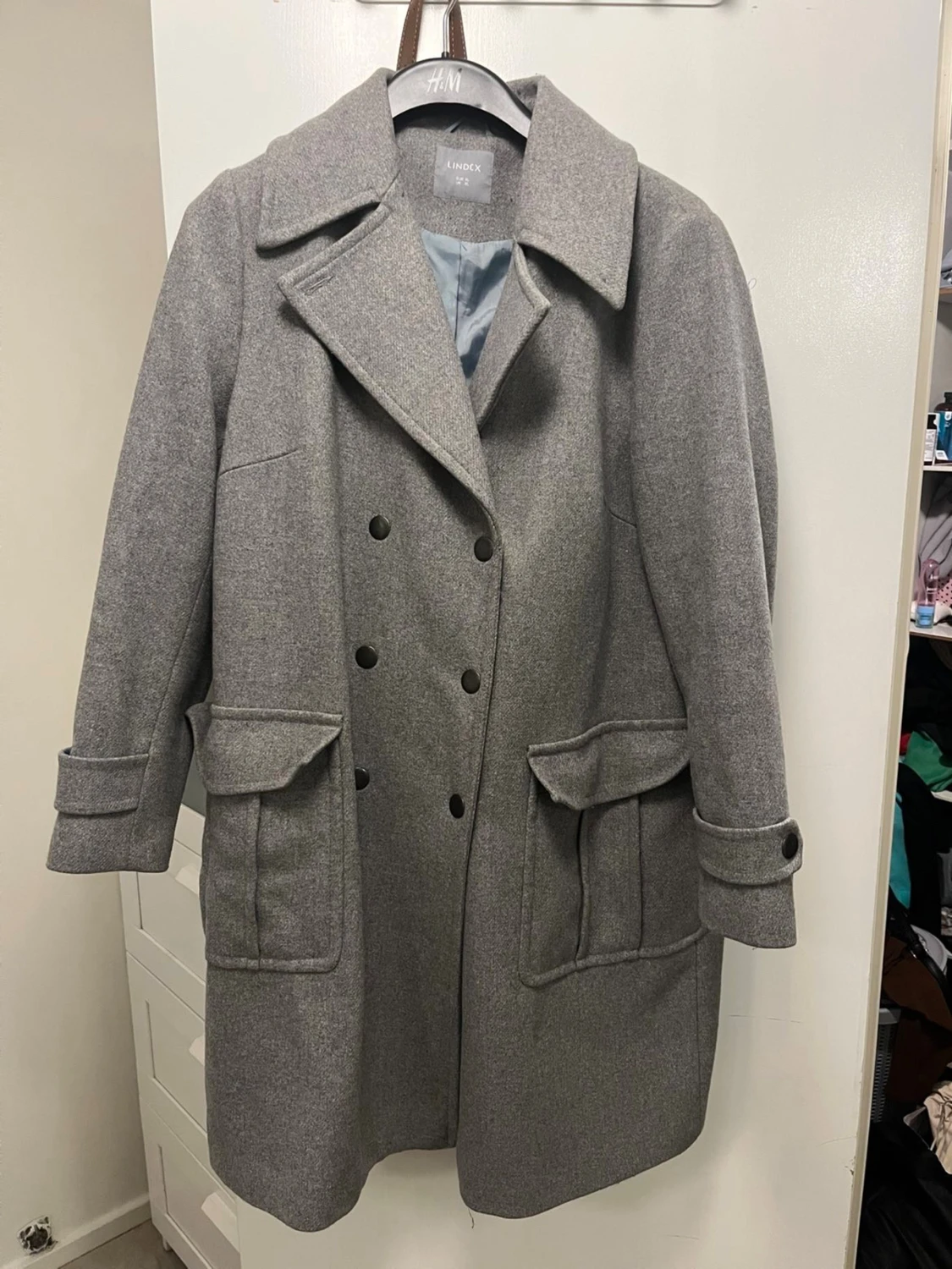 Grå kappa från Lindex med stora fickor - 2