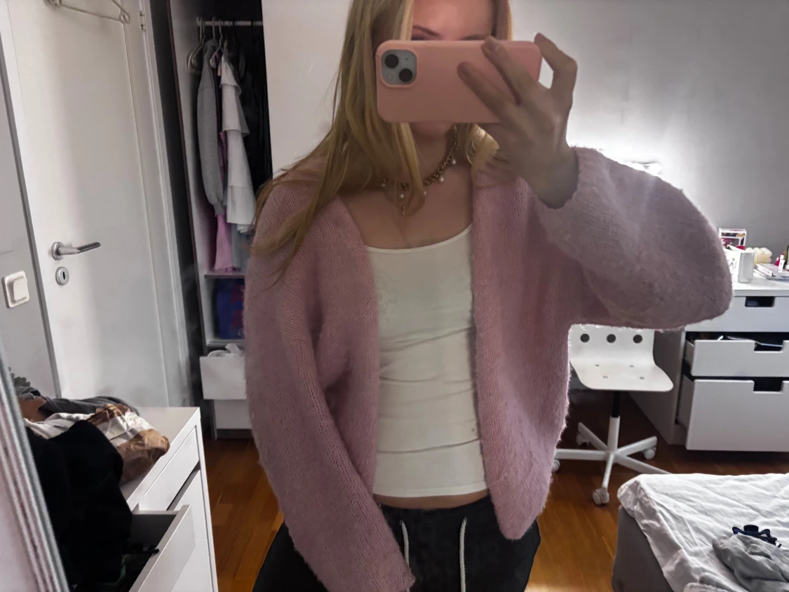 Rosa stickad kofta Lindex - 1