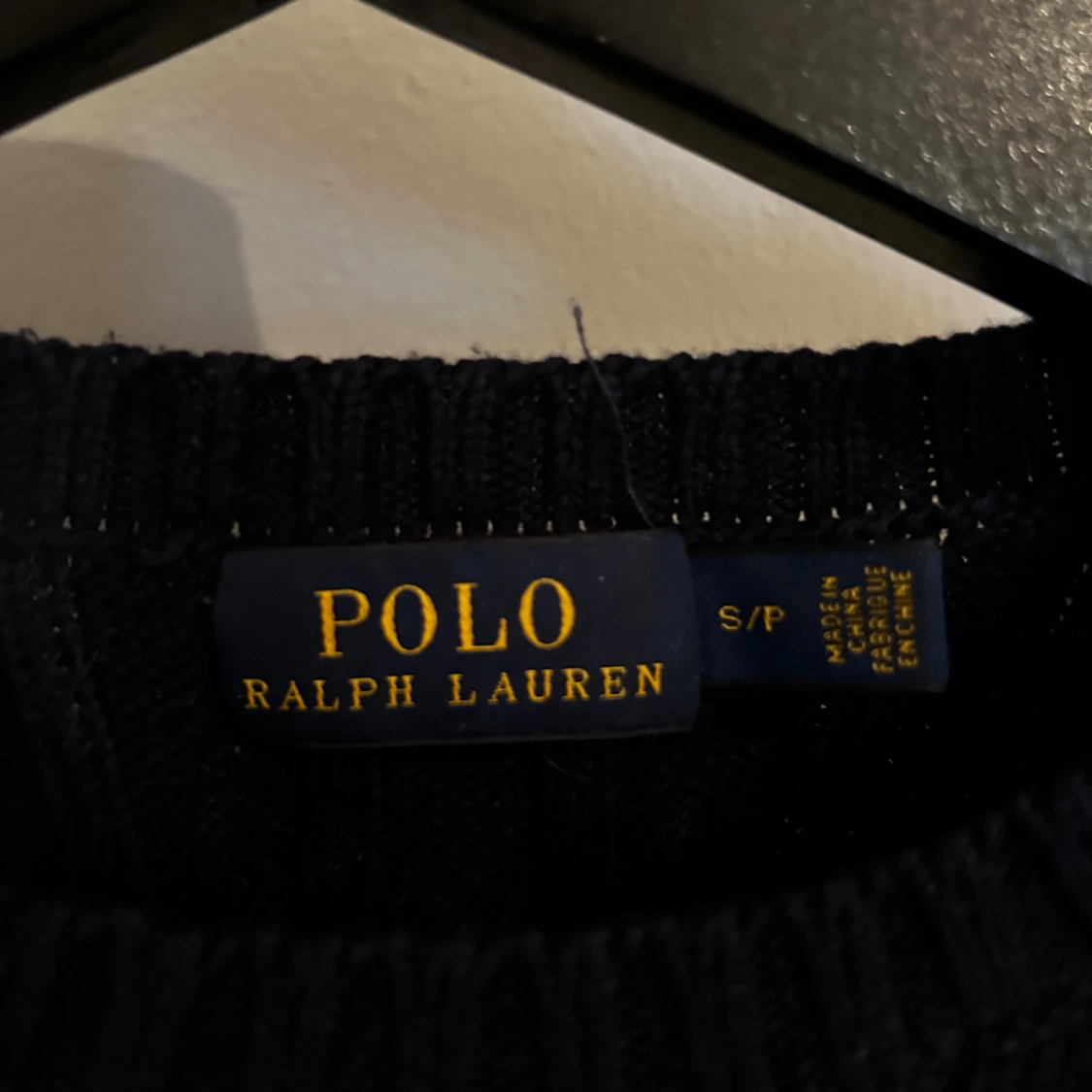 Mörkblå kabelstickad tröja Polo Ralph Lauren - 1