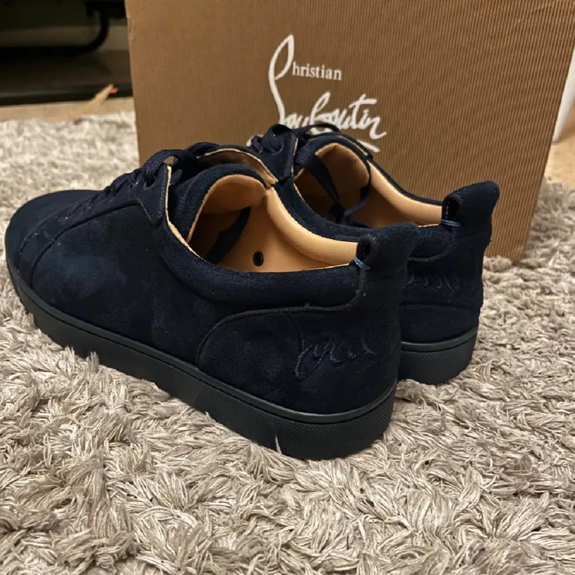 Christian Louboutin blåa sneakers mocka - 3