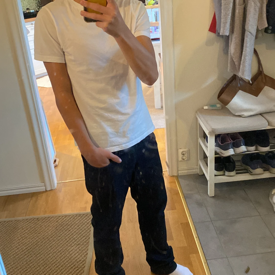 Mörkblå raka jeans från Lee