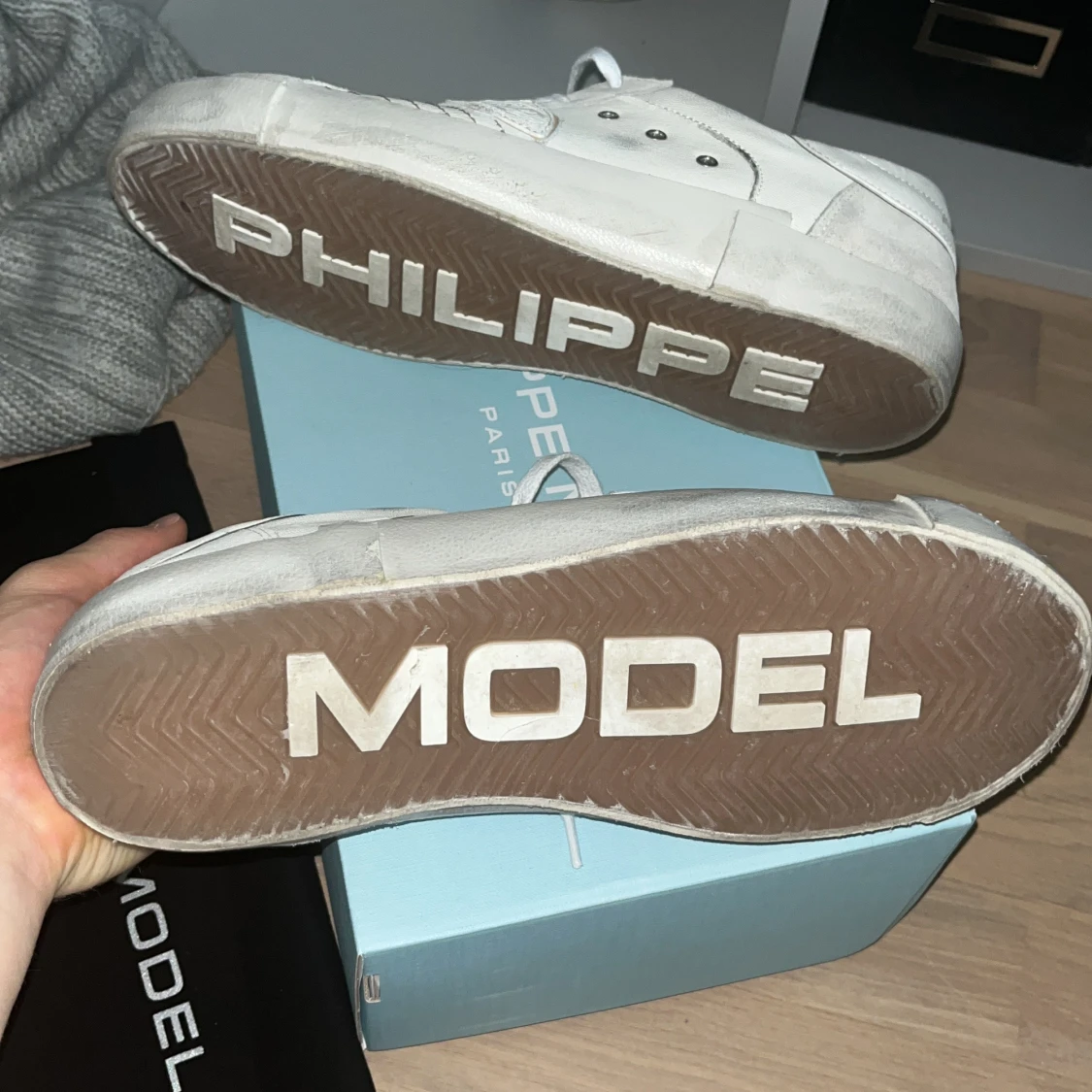 Vita Philippe Model sneakers i skinn och mocka - 3