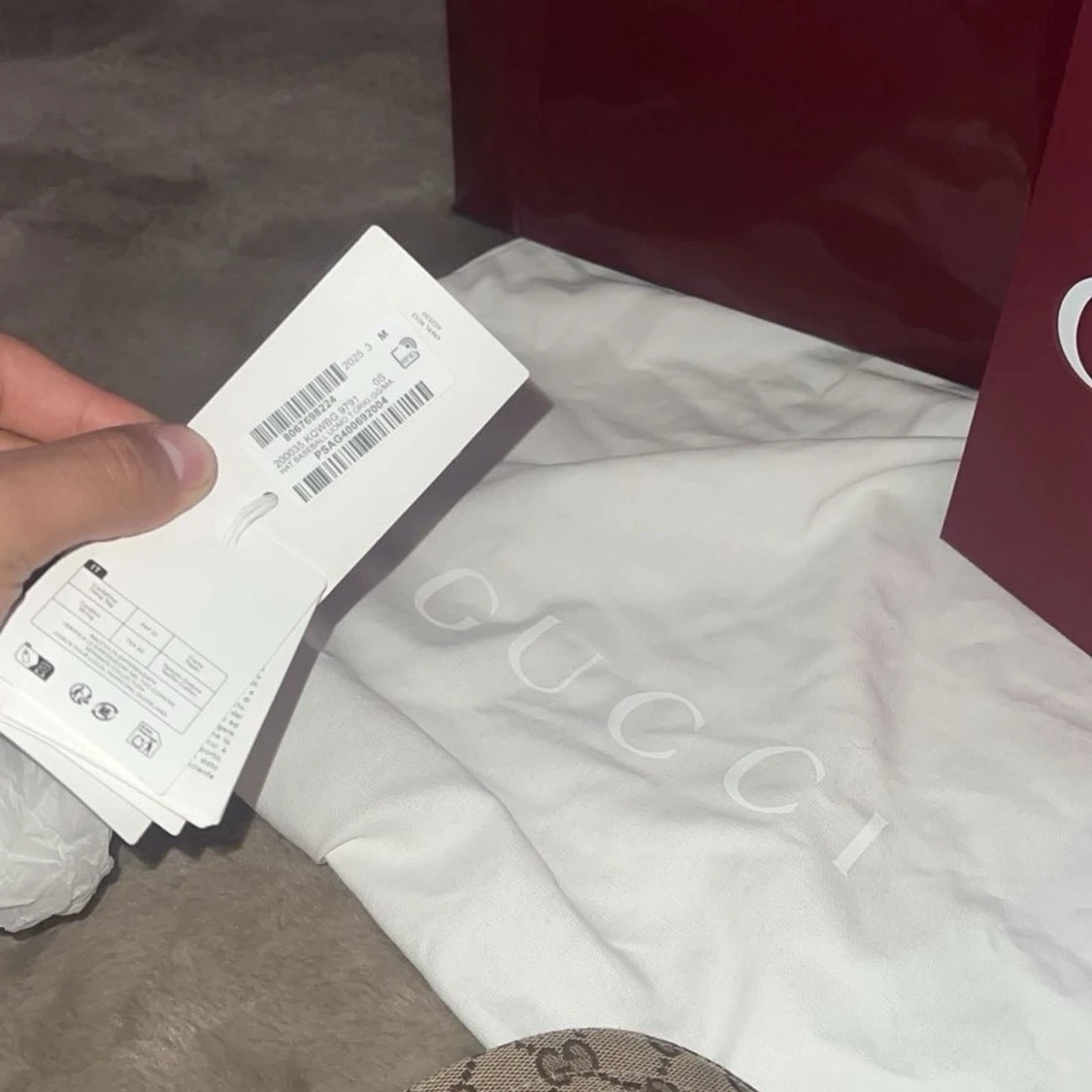 Gucci beige keps med GG-mönster - 4