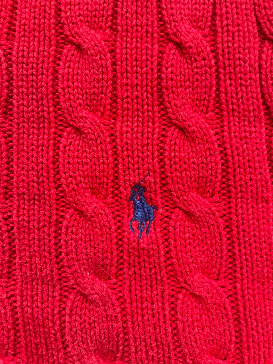 Polo Ralph Lauren Röd kabelstickad tröja herr - 2