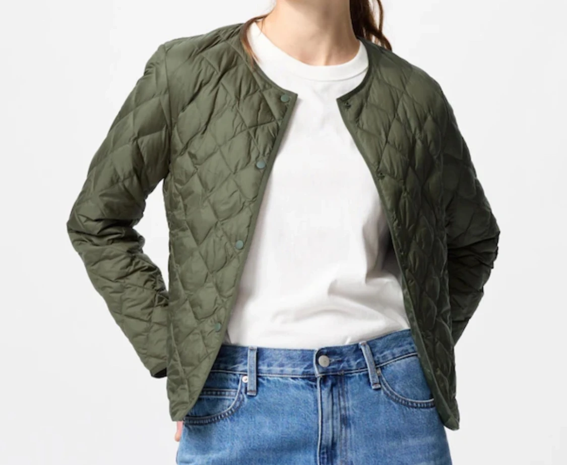 Olivgrön quiltad jacka