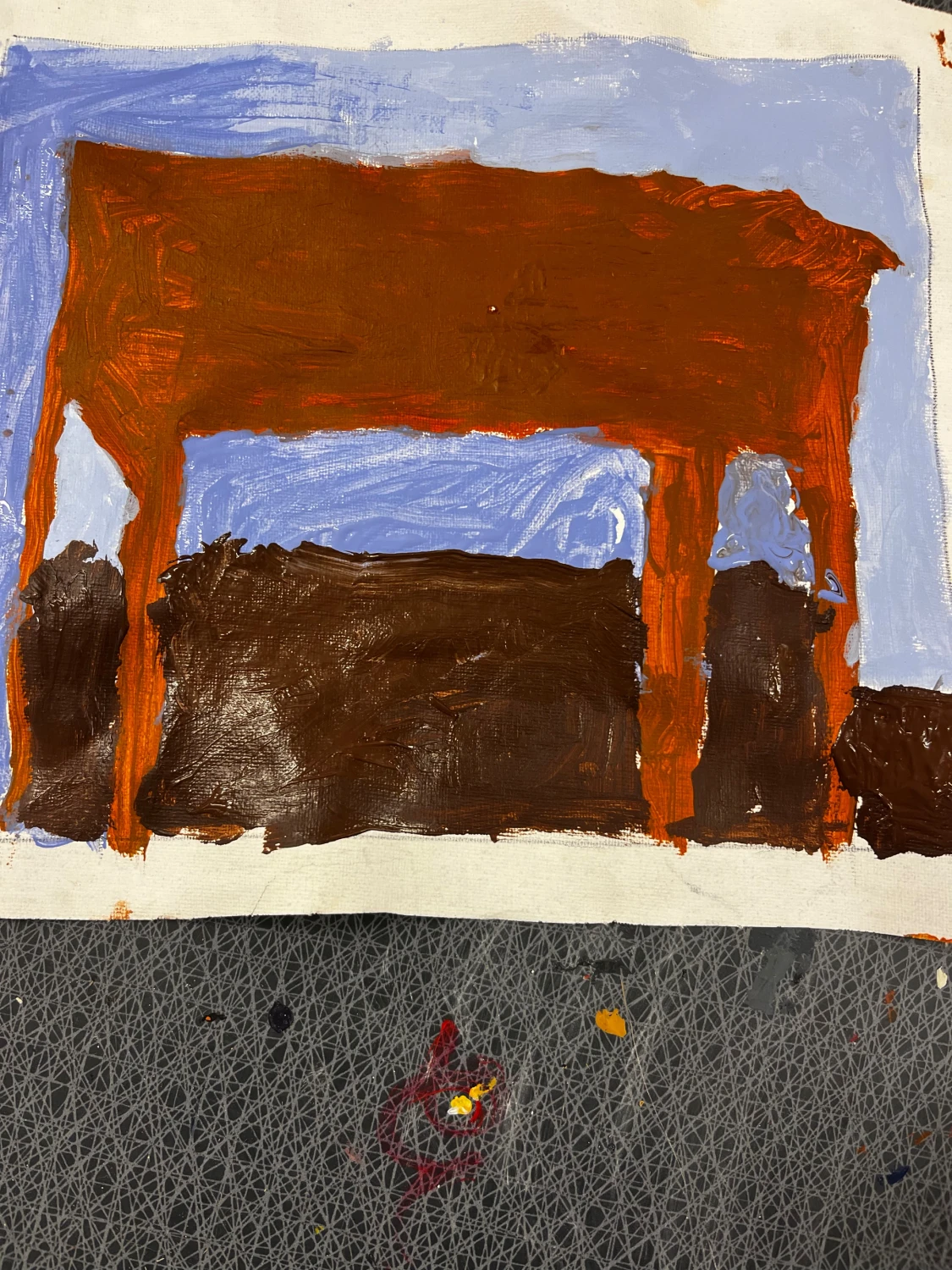 Abstrakt konst i brunt och blått