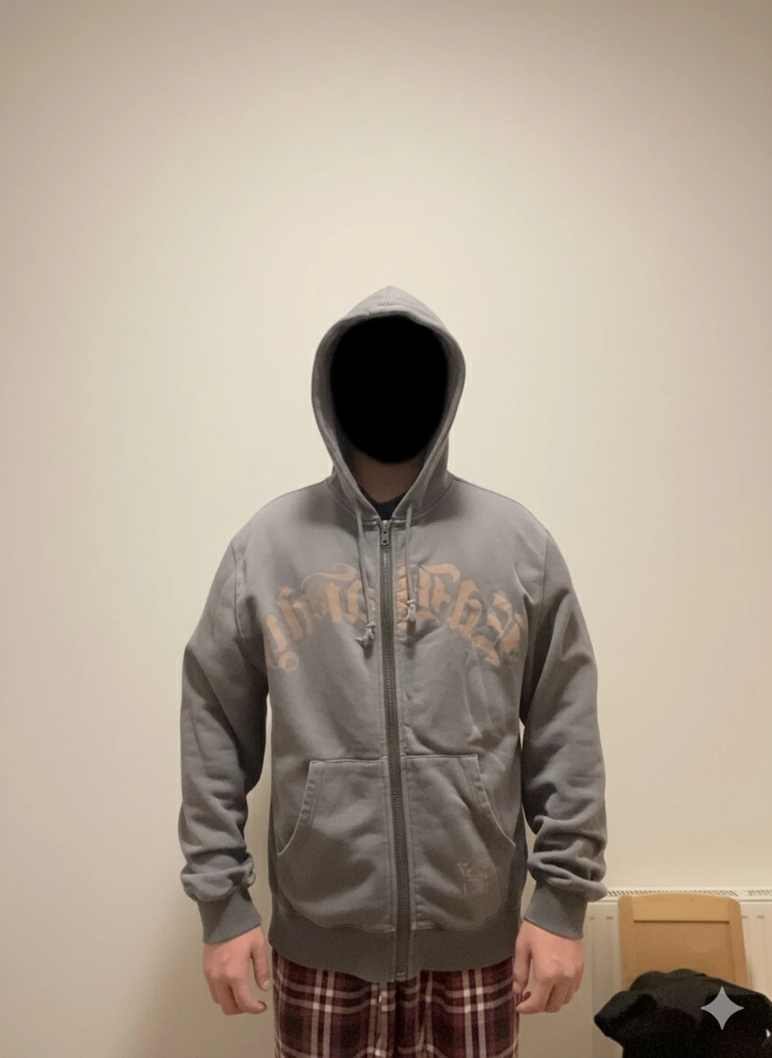 Ed Hardy grå hoodie med tryck - 4