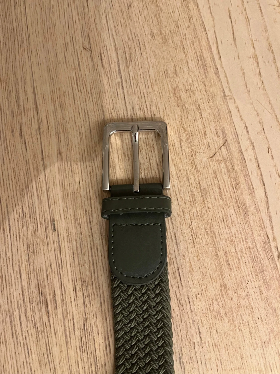 Mörk grönt flätat bälte - 1