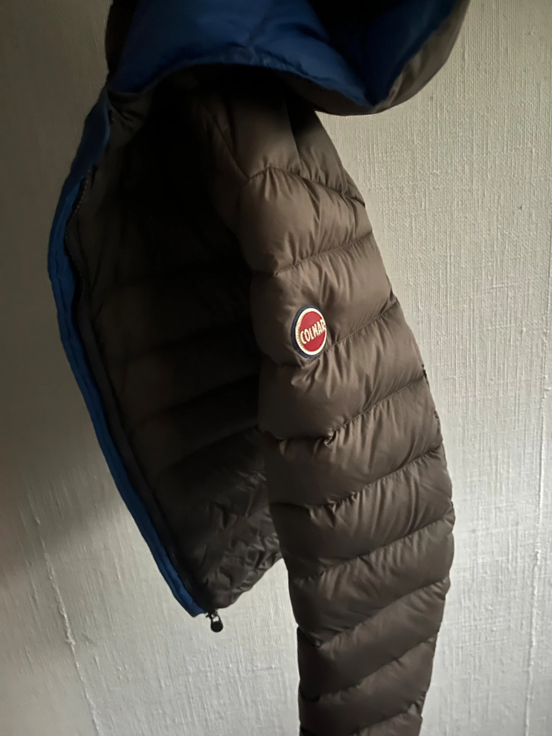 Colmar gråblå dunjacka med huva - 1