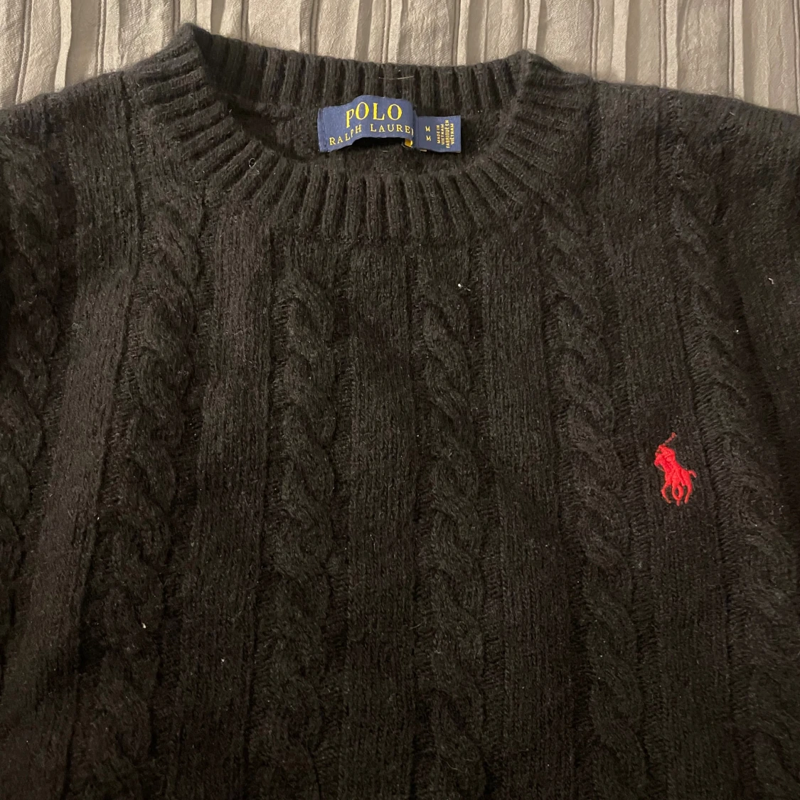 Svart kabelstickad tröja Polo Ralph Lauren - 1