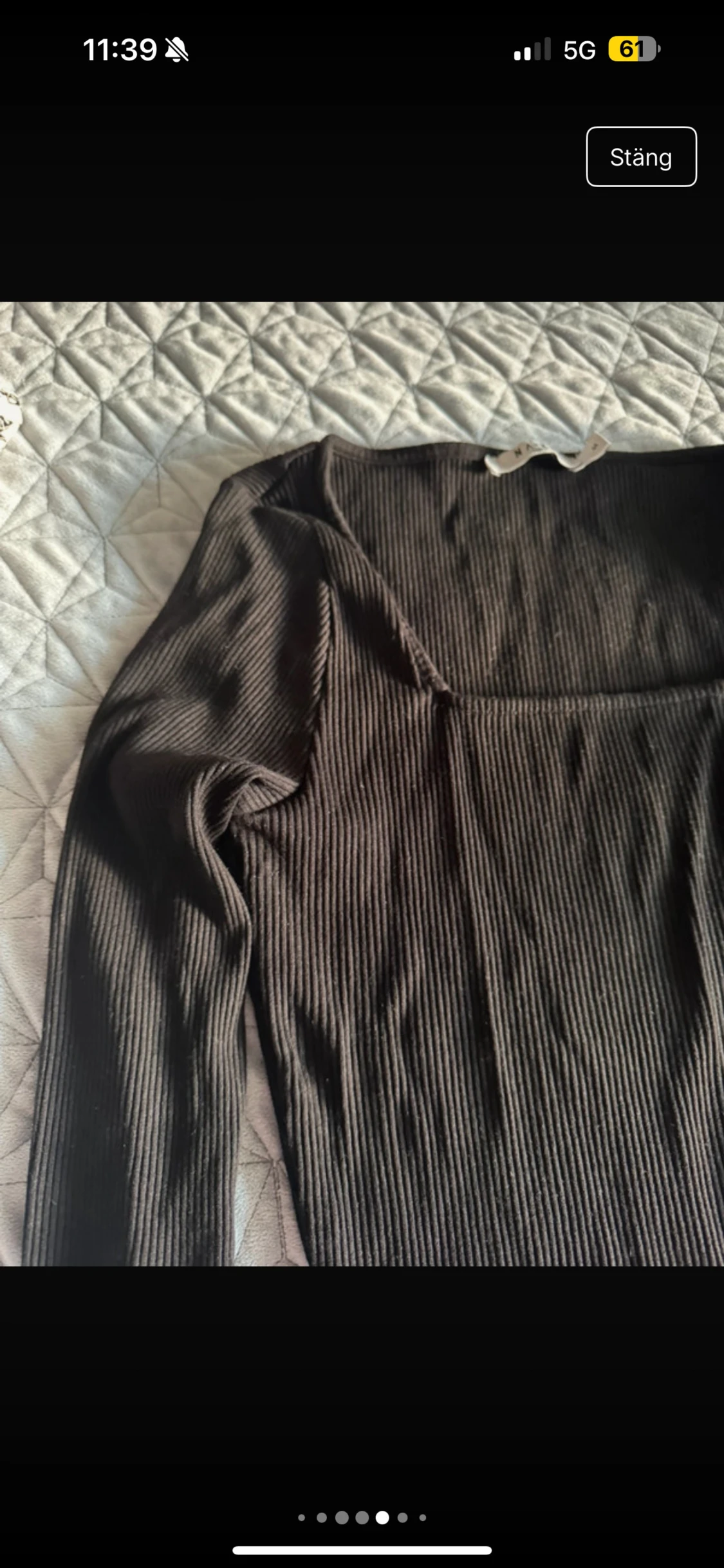 Ribbad brun långärmad klänning NA-KD - 3