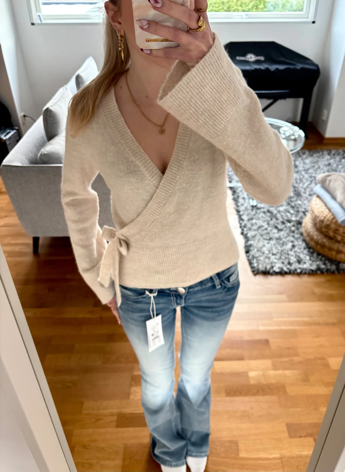 Gina wrap Knyt stickad  - 1