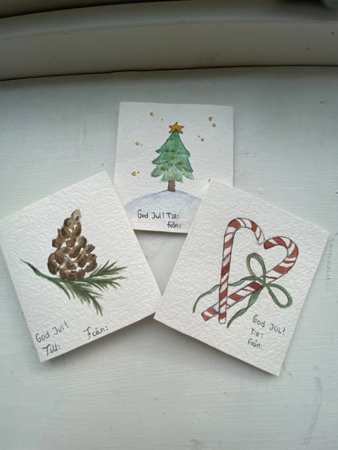 Handmålade julkort (3 set) - 4
