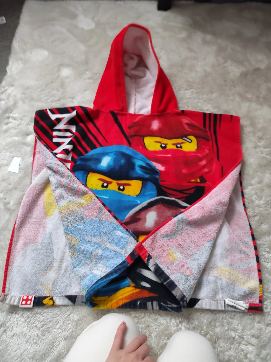 Ninjago röd huva badponcho - 1