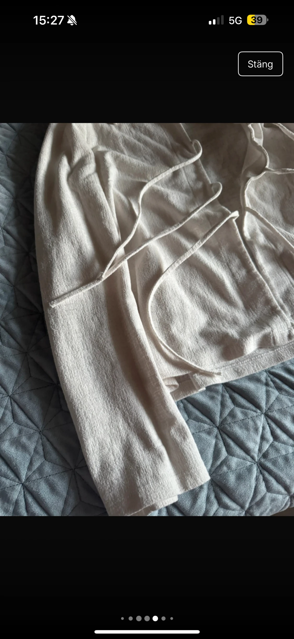 Vit knyt-skjorta med snören - 5