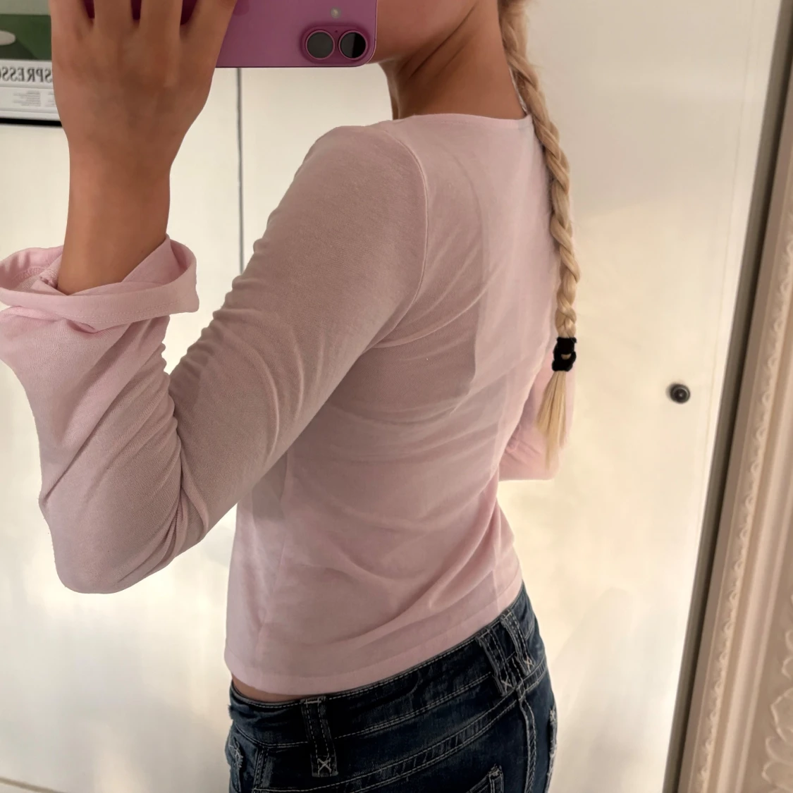 Ljusrosa topp med knyt - 1