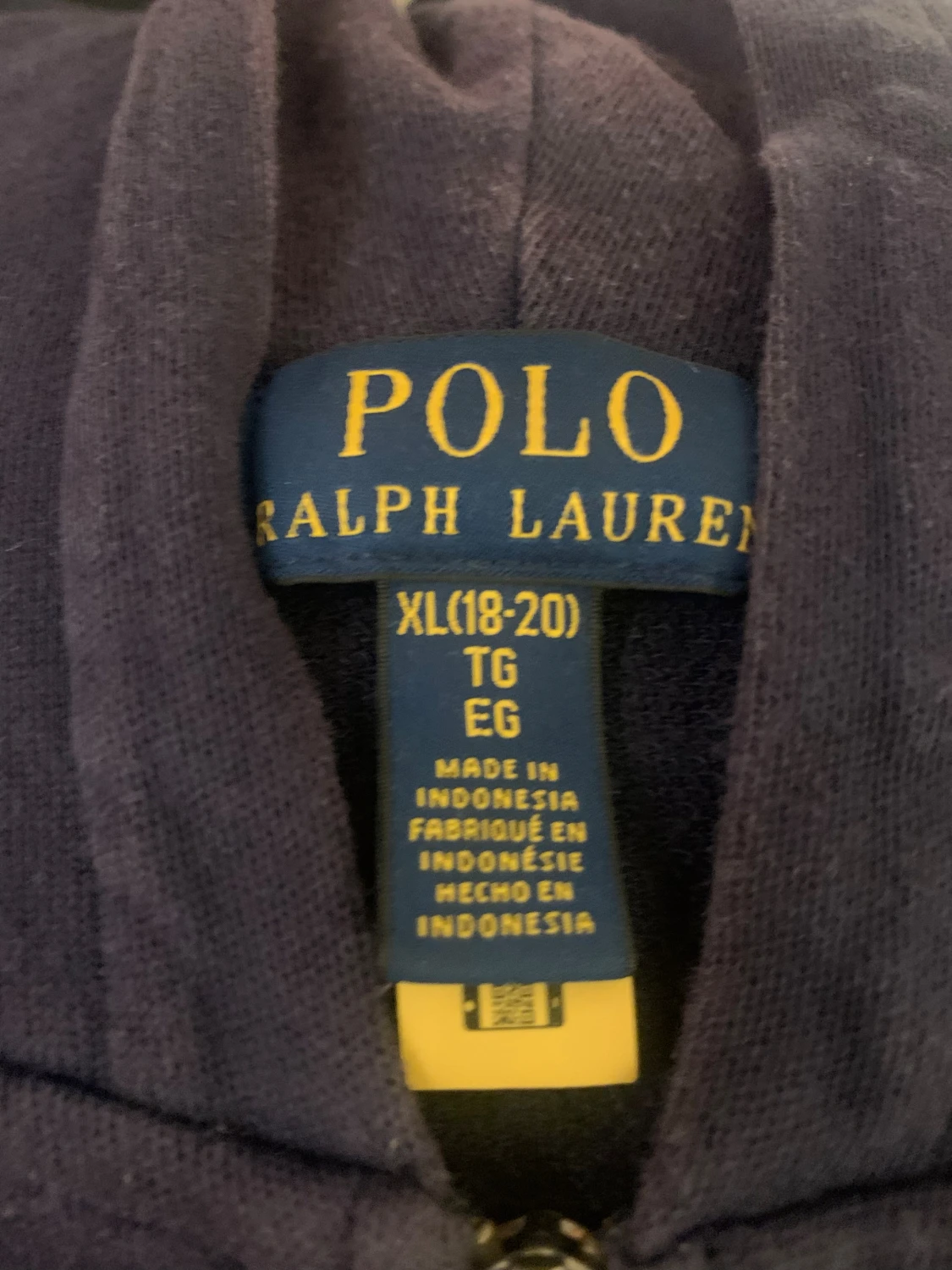 Marinblå hoodie från Ralph Lauren  - 1