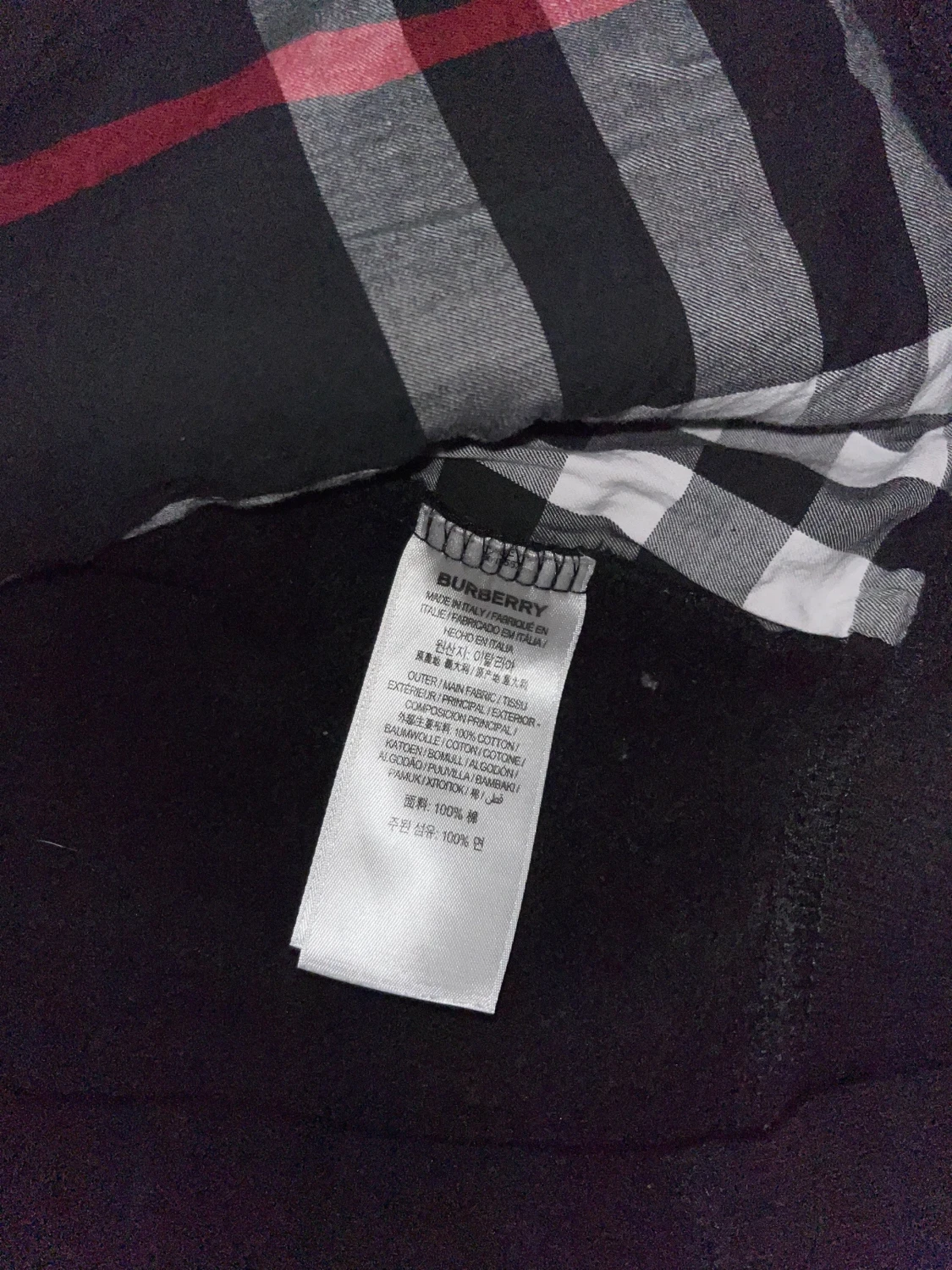 Svart rutig hoodie från Burberry - 1