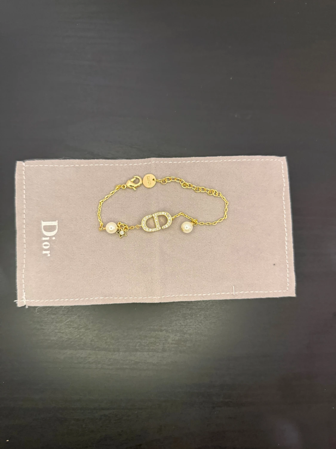 Dior guldarmband med pärlor och stjärna - 3