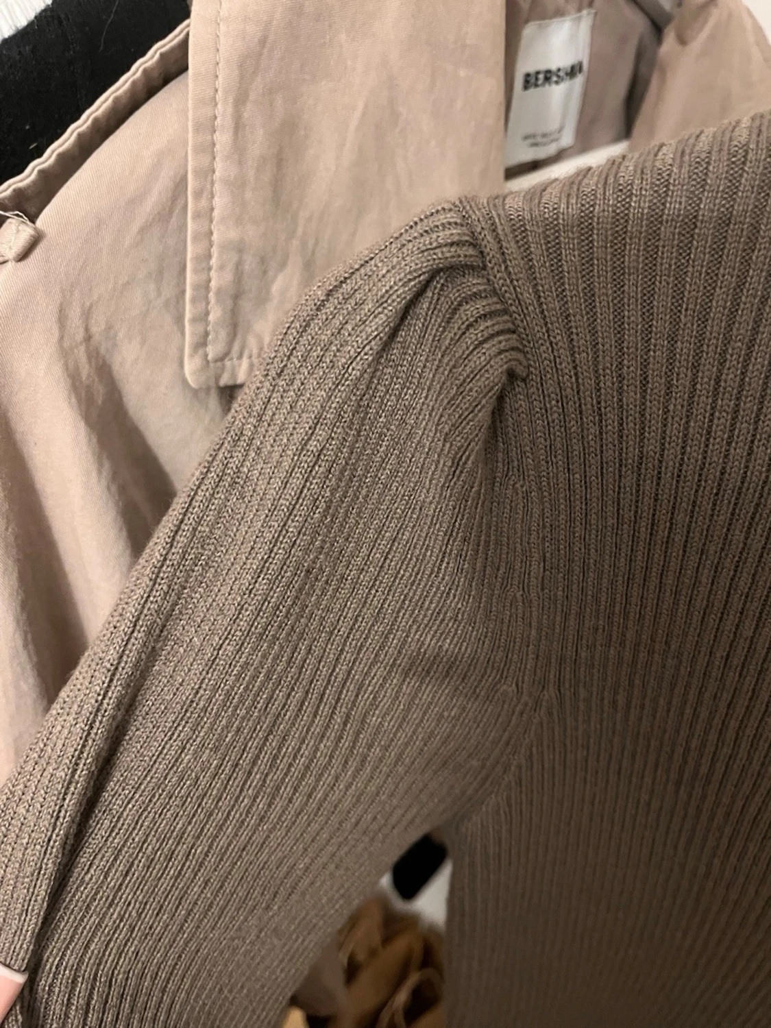 Lång ribbad cardigan - 2