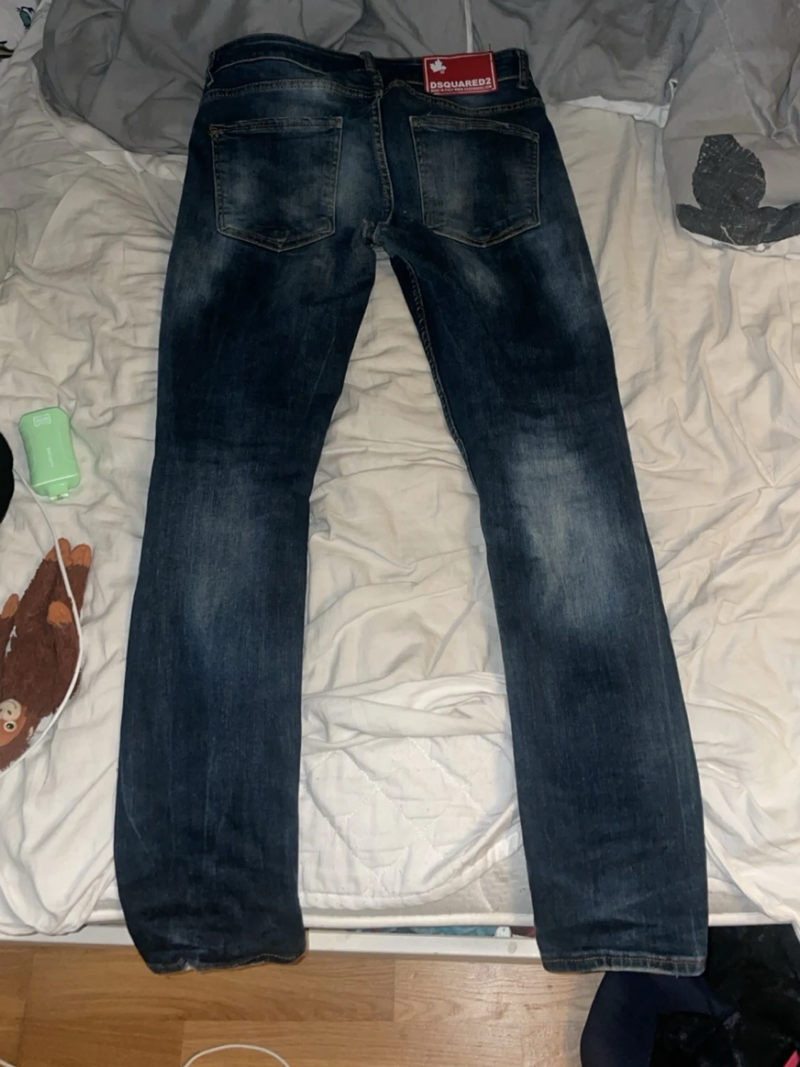Dsquared2 blå slitna jeans straight fit - 3
