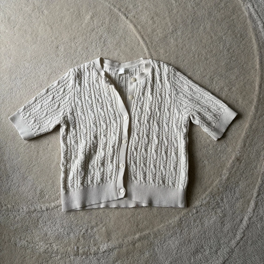 Stickad Kortärmad Kofta - 2