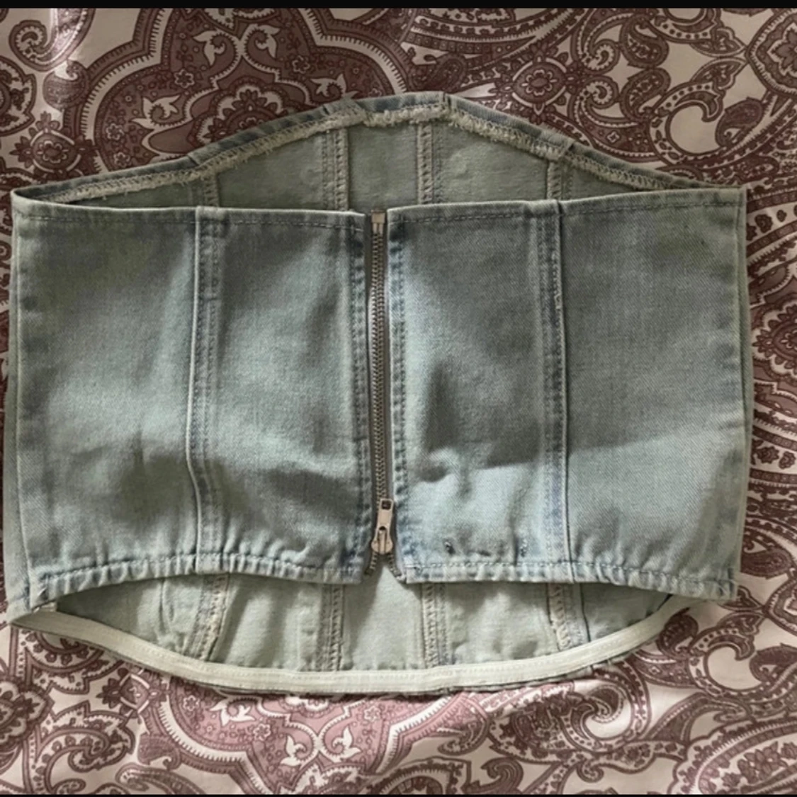 Ljusblå denim korsett från Boohoo - 2