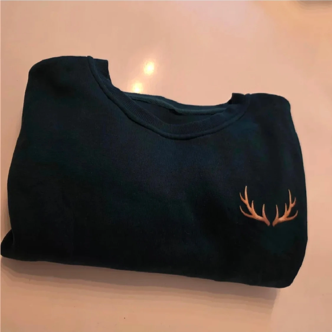 Mörkgrön sweatshirt med tryck - 1