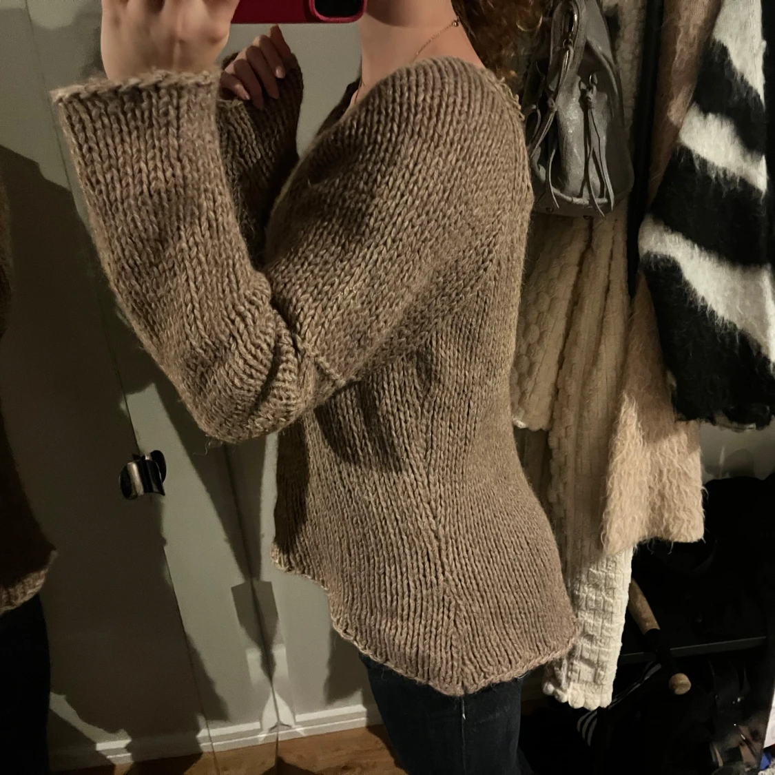 Beige stickad offshoulder-tröja HunkyDory - 1