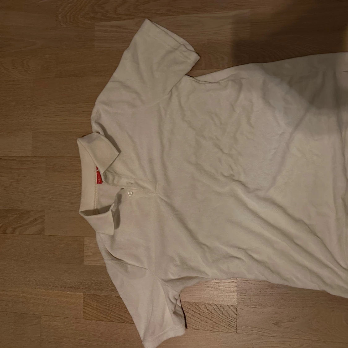 Vita frottéshorts med snörning - 1