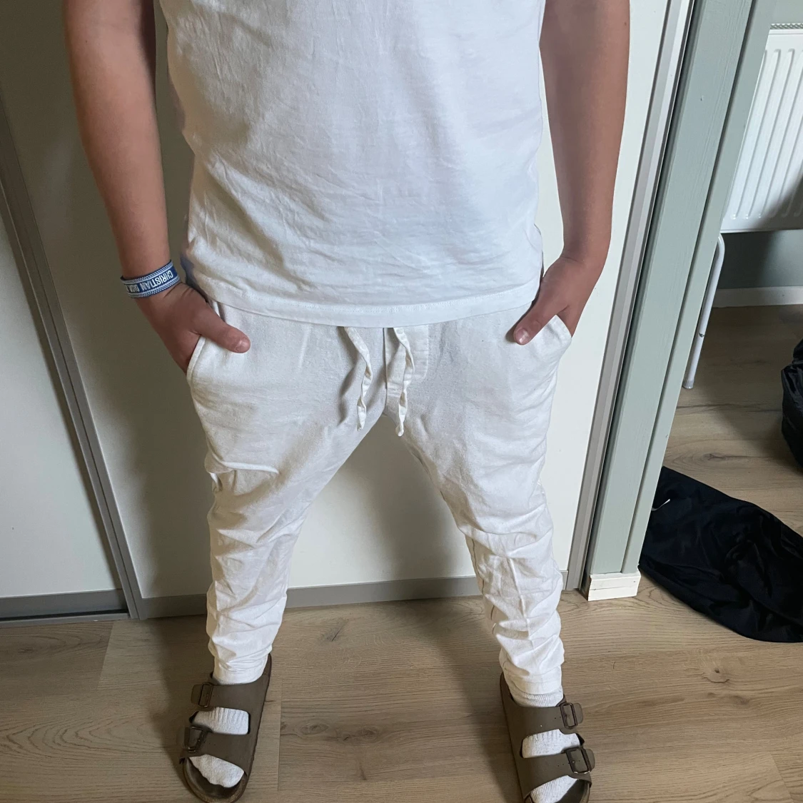 Vita linnebyxor från Only & Sons XS