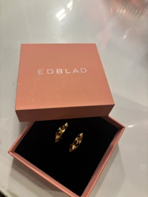 Guldiga örhängen med nitar från Edblad - otroligt fina, guldiga & trendiga örhängen från Edblad! säljer dessa då de ej kommer till användning för jag har ett par andra! knappt använt över 5 gånger!