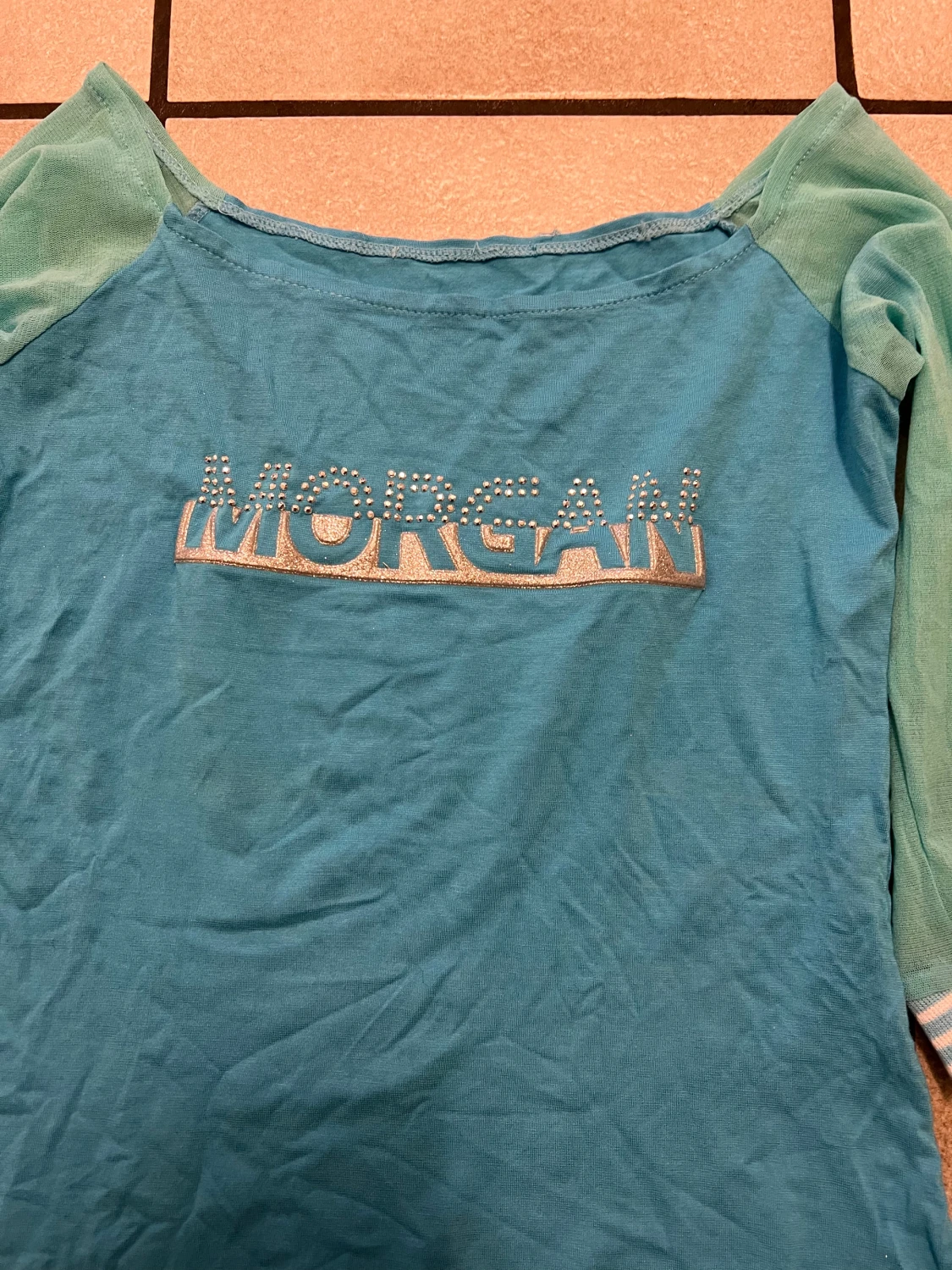Turkos långärmad Morgan topp storlek Xs/S - 1
